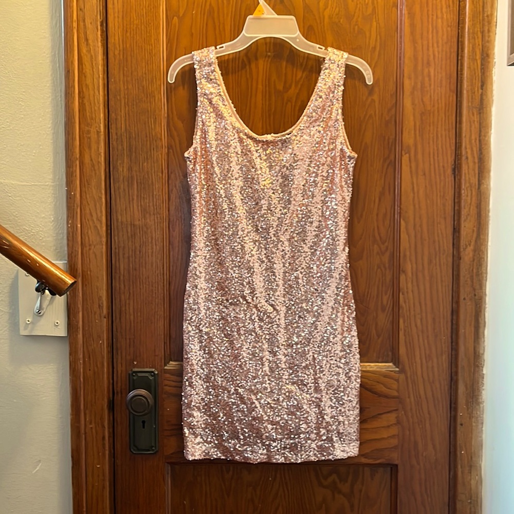 Pink sequined dress